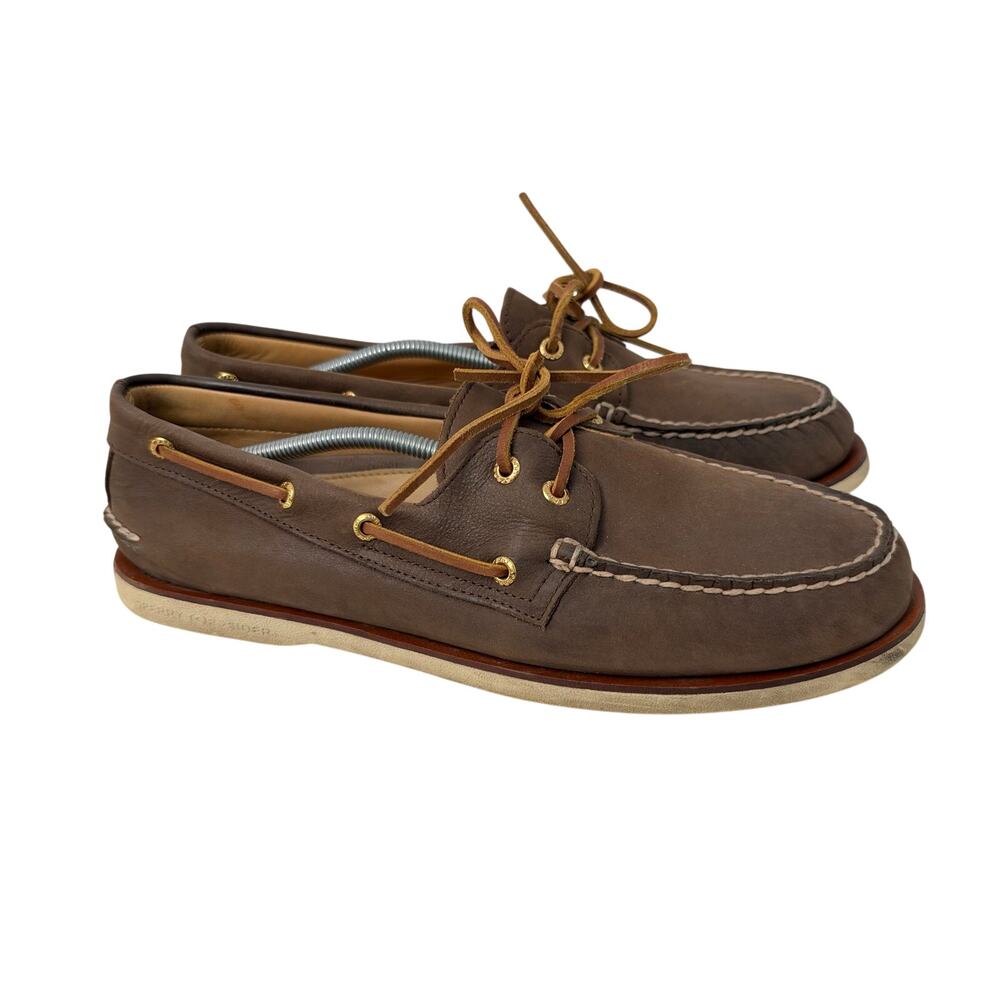 Sperry Top Sider Gold Cup Boat Shoes Men’s Size 12 Wide Brown Leather Casual
